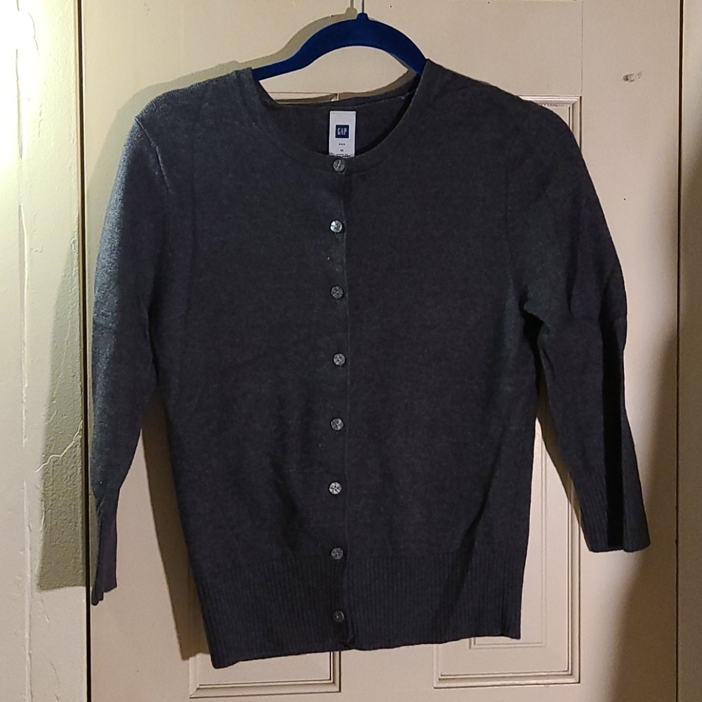 Gray button up sweater